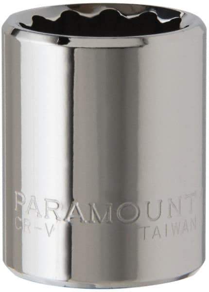 Paramount - 1/4" Drive, Standard Hand Socket - 12 Points, 15/16" OAL, Steel, Chrome Finish - Eagle Tool & Supply