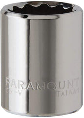 Paramount - 1/4" Drive, Standard Hand Socket - 12 Points, 15/16" OAL, Steel, Chrome Finish - Eagle Tool & Supply