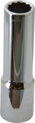 Paramount - 1/2" Drive, Deep Hand Socket - 12 Points, 3-9/32" OAL, Steel, Chrome Finish - Eagle Tool & Supply