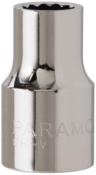 Paramount - 1/2" Drive, Standard Hand Socket - 12 Points, 1-1/2" OAL, Steel, Chrome Finish - Eagle Tool & Supply