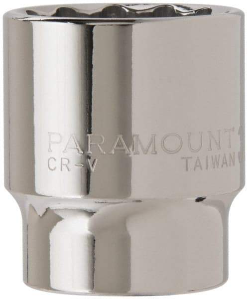 Paramount - 1/2" Drive, Standard Hand Socket - 12 Points, 1-1/2" OAL, Steel, Chrome Finish - Eagle Tool & Supply