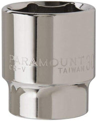 Paramount - 1/2" Drive, Standard Hand Socket - 6 Points, 1-1/2" OAL, Steel, Chrome Finish - Eagle Tool & Supply