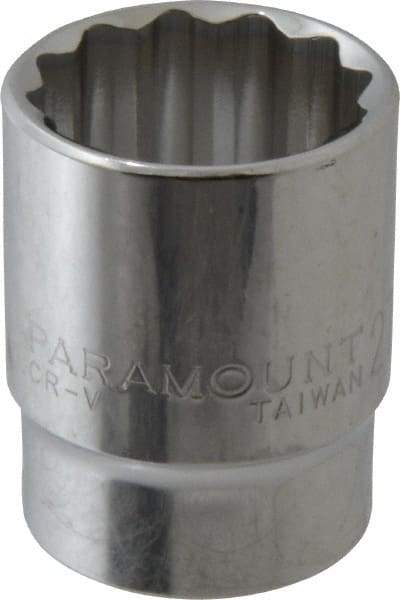 Paramount - 1/2" Drive, Standard Hand Socket - 12 Points, 1-1/2" OAL, Steel, Chrome Finish - Eagle Tool & Supply