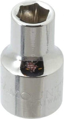 Paramount - 1/2" Drive, Standard Hand Socket - 6 Points, 1-1/2" OAL, Steel, Chrome Finish - Eagle Tool & Supply