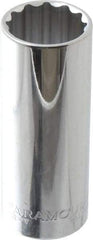 Paramount - 7/8", 1/2" Drive, Deep Hand Socket - 12 Points, 3-3/32" OAL, Steel, Chrome Finish - Eagle Tool & Supply