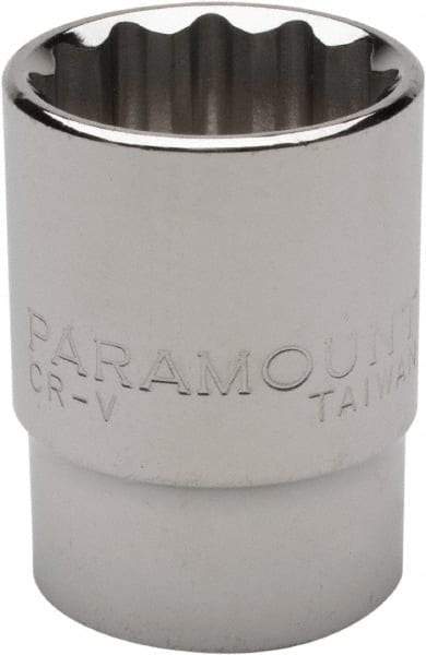 Paramount - 7/8", 1/2" Drive, Standard Hand Socket - 12 Points, 1-1/2" OAL, Steel, Chrome Finish - Eagle Tool & Supply