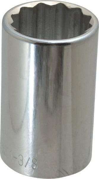 Paramount - 1-3/8", 1/2" Drive, Deep Hand Socket - 12 Points, 3-1/2" OAL, Steel, Chrome Finish - Eagle Tool & Supply