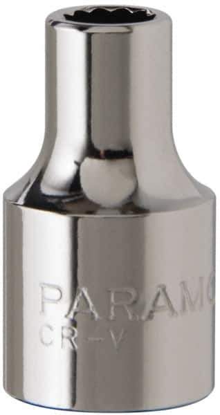 Paramount - 1/4", 3/8" Drive, Standard Hand Socket - 12 Points, 1-3/16" OAL, Steel, Chrome Finish - Eagle Tool & Supply