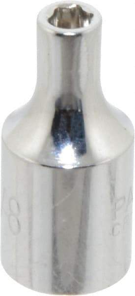 Paramount - 1/8", 1/4" Drive, Standard Hand Socket - 6 Points, 15/16" OAL, Steel, Chrome Finish - Eagle Tool & Supply