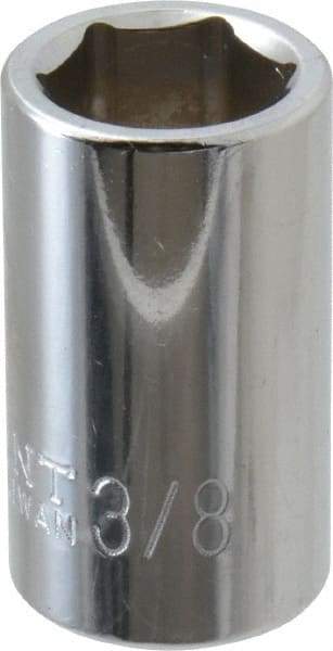 Paramount - 3/8", 1/4" Drive, Standard Hand Socket - 6 Points, 15/16" OAL, Steel, Chrome Finish - Eagle Tool & Supply