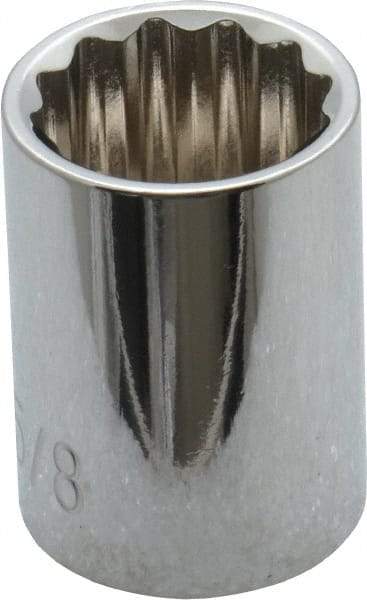 Paramount - 5/8", 3/8" Drive, Standard Hand Socket - 12 Points, 1-3/16" OAL, Steel, Chrome Finish - Eagle Tool & Supply