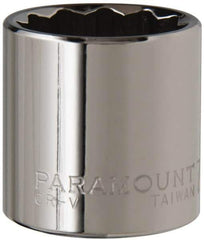 Paramount - 7/8", 3/8" Drive, Standard Hand Socket - 12 Points, 1-3/16" OAL, Steel, Chrome Finish - Eagle Tool & Supply