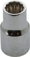 Paramount - 3/8" Drive, Standard Hand Socket - 12 Points, 1-3/16" OAL, Steel, Chrome Finish - Eagle Tool & Supply