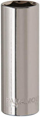 Paramount - 5/8", 3/8" Drive, Deep Hand Socket - 6 Points, 2-1/2" OAL, Steel, Chrome Finish - Eagle Tool & Supply