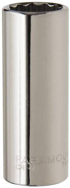 Paramount - 3/8" Drive, Deep Hand Socket - 12 Points, 2-1/2" OAL, Steel, Chrome Finish - Eagle Tool & Supply