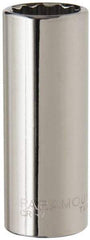 Paramount - 3/8" Drive, Deep Hand Socket - 12 Points, 2-1/2" OAL, Steel, Chrome Finish - Eagle Tool & Supply