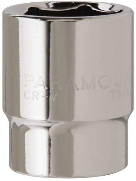 Paramount - 15/16", 1/2" Drive, Standard Hand Socket - 6 Points, 1-1/2" OAL, Steel, Chrome Finish - Eagle Tool & Supply