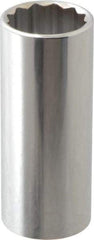 Paramount - 3/8" Drive, Deep Hand Socket - 12 Points, 2-1/2" OAL, Steel, Chrome Finish - Eagle Tool & Supply