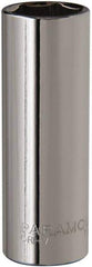 Paramount - 3/8" Drive, Deep Hand Socket - 6 Points, 2-1/2" OAL, Steel, Chrome Finish - Eagle Tool & Supply