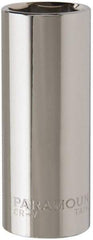 Paramount - 3/8" Drive, Deep Hand Socket - 6 Points, 2-1/2" OAL, Steel, Chrome Finish - Eagle Tool & Supply