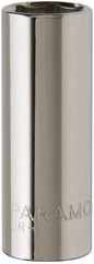 Paramount - 3/8" Drive, Deep Hand Socket - 6 Points, 1-15/16" OAL, Steel, Chrome Finish - Eagle Tool & Supply