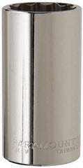 Paramount - 1/2" Drive, Deep Hand Socket - 12 Points, 3-1/4" OAL, Steel, Chrome Finish - Eagle Tool & Supply