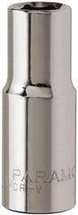 Paramount - 3/8" Drive, Deep Hand Socket - 6 Points, 1-15/16" OAL, Steel, Chrome Finish - Eagle Tool & Supply