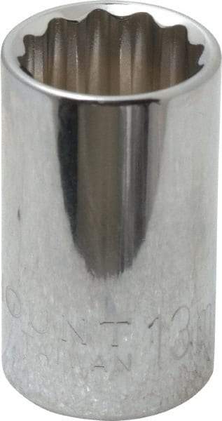 Paramount - 3/8" Drive, Standard Hand Socket - 12 Points, 1-3/16" OAL, Steel, Chrome Finish - Eagle Tool & Supply