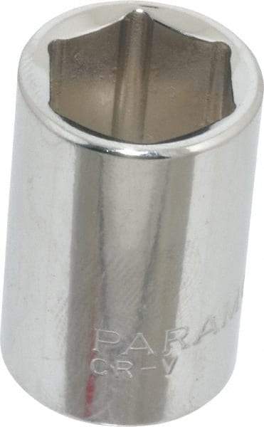 Paramount - 9/16", 3/8" Drive, Standard Hand Socket - 6 Points, 1-3/16" OAL, Steel, Chrome Finish - Eagle Tool & Supply