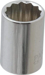 Paramount - 3/8" Drive, Standard Hand Socket - 12 Points, 1-3/16" OAL, Steel, Chrome Finish - Eagle Tool & Supply