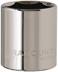 Paramount - 13/16", 3/8" Drive, Standard Hand Socket - 6 Points, 1-3/16" OAL, Steel, Chrome Finish - Eagle Tool & Supply