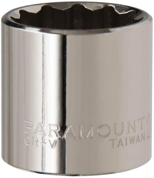 Paramount - 3/8" Drive, Standard Hand Socket - 12 Points, 1-3/16" OAL, Steel, Chrome Finish - Eagle Tool & Supply