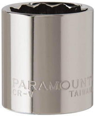 Paramount - 3/8" Drive, Standard Hand Socket - 12 Points, 1-3/16" OAL, Steel, Chrome Finish - Eagle Tool & Supply