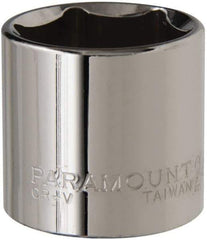 Paramount - 3/8" Drive, Standard Hand Socket - 6 Points, 1-3/16" OAL, Steel, Chrome Finish - Eagle Tool & Supply