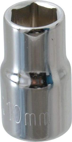 Paramount - 3/8" Drive, Standard Hand Socket - 6 Points, 1-3/16" OAL, Steel, Chrome Finish - Eagle Tool & Supply