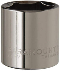 Paramount - 3/8" Drive, Standard Hand Socket - 6 Points, 1-3/16" OAL, Steel, Chrome Finish - Eagle Tool & Supply