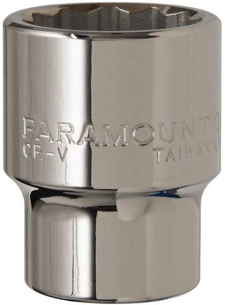 Paramount - 3/4" Drive, Standard Hand Socket - 12 Points, 2-13/32" OAL, Steel, Chrome Finish - Eagle Tool & Supply