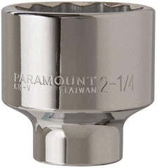 Paramount - 2-1/4", 3/4" Drive, Standard Hand Socket - 12 Points, 3-1/2" OAL - Eagle Tool & Supply