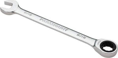 Paramount - 9/16" 12 Point Ratcheting Combination Wrench - 7-1/2" OAL, Chrome Vanadium Steel, Polished Finish - Eagle Tool & Supply