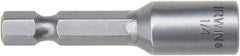 Irwin - 1/4" Magnetic Nutsetter - 1/4" Hex Drive, 4" OAL - Eagle Tool & Supply