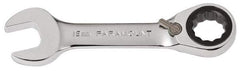 Paramount - 15mm 12 Point Combination Wrench - 15° Head Angle, 4-33/64" OAL, Chrome Vanadium Steel, Polished Finish - Eagle Tool & Supply