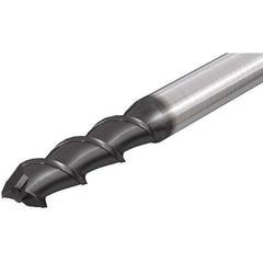 Iscar - 12mm, 25mm LOC, 12mm Shank Diam, 83mm OAL, 2 Flute, Solid Carbide Square End Mill - Single End, Uncoated, Spiral Flute, 55° Helix, Right Hand Cut, Right Hand Flute - Eagle Tool & Supply