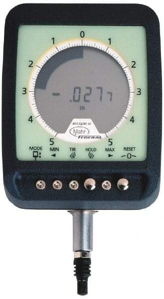 Mahr - 0 to 1.99mm Range, 0.0001 & 0.0005" Graduation, Electronic Drop Indicator - Accurate to 0.35%, English & Metric System, Digital Display - Eagle Tool & Supply