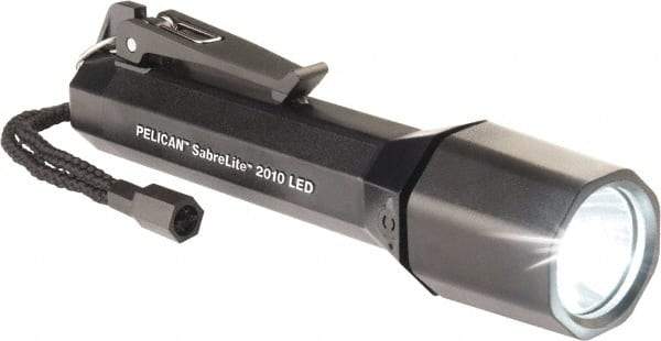 Pelican Products, Inc. - Plastic Industrial Tactical Flashlight - 161 Lumens, 22 hr Runtime, White LED Bulb, Black Body, 3 C Alkaline Batteries Included - Eagle Tool & Supply