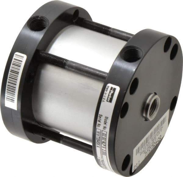 Parker - 2" Stroke x 2-1/2" Bore Double Acting Air Cylinder - 1/4 Port, 1/2-20 Rod Thread, -10 to 200°F - Eagle Tool & Supply