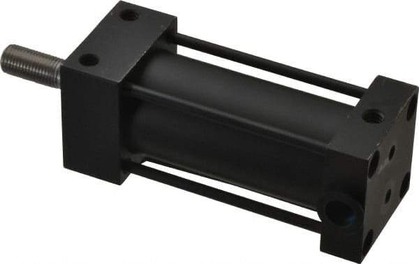 Parker - 2" Stroke x 1-1/8" Bore Double Acting Air Cylinder - 1/8 Port, 3/8-24 Rod Thread, 200 Max psi, -10 to 165°F - Eagle Tool & Supply