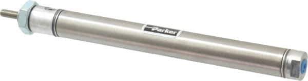 Parker - 4" Stroke x 9/16" Bore Double Acting Air Cylinder - 10-32 Port, 10-32 Rod Thread, 250 Max psi, 14 to 140°F - Eagle Tool & Supply