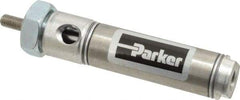 Parker - 1" Stroke x 3/4" Bore Double Acting Air Cylinder - 1/8 Port, 1/4-28 Rod Thread, 250 Max psi, 14 to 140°F - Eagle Tool & Supply