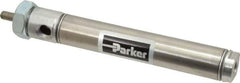 Parker - 3" Stroke x 3/4" Bore Double Acting Air Cylinder - 1/8 Port, 1/4-28 Rod Thread, 250 Max psi, 14 to 140°F - Eagle Tool & Supply