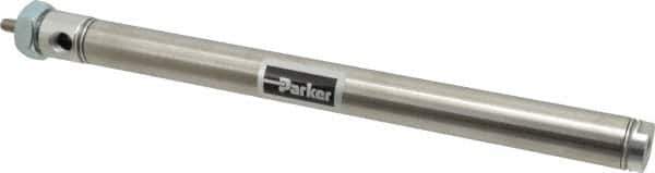 Parker - 8" Stroke x 3/4" Bore Double Acting Air Cylinder - 1/8 Port, 1/4-28 Rod Thread, 250 Max psi, 14 to 140°F - Eagle Tool & Supply